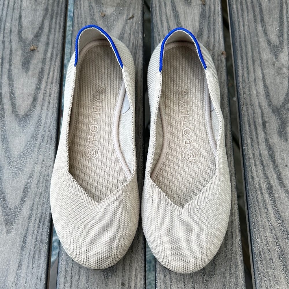 Rothy's Women's Cream and Blue Flats